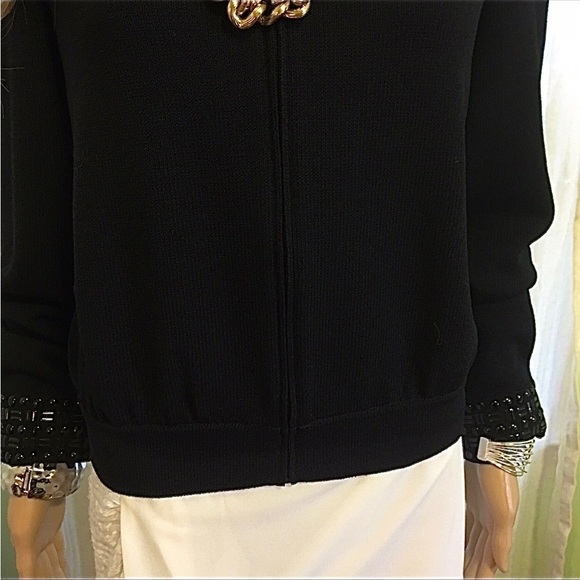 ST. JOHN BLACK SWEATER SIZE 10 LIKE NEW CONDITION - Picture 3 of 9